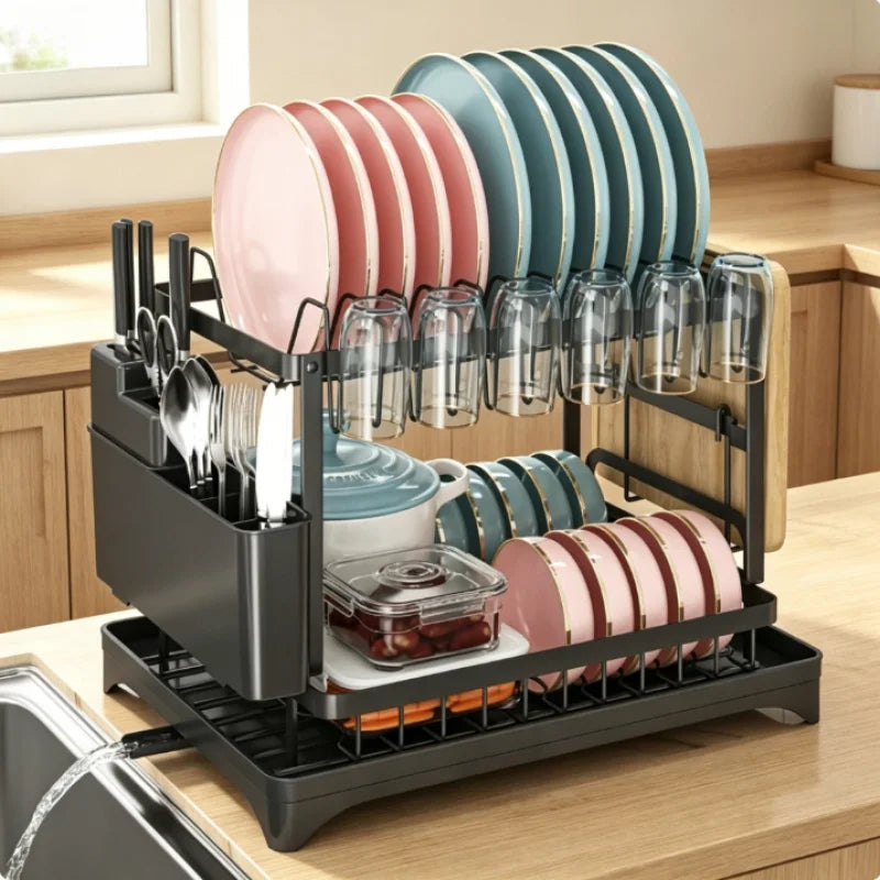 Dish Rack Kitchen Storage Organizer for Bowls Plates Snap On Design