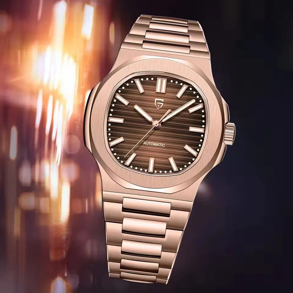 PAGANI DESIGN New Rose Gold Sport Elegance Mechanical Watch Sapphire Luminous Luxury Waterproof Men watch 316L ALL Steel Clock