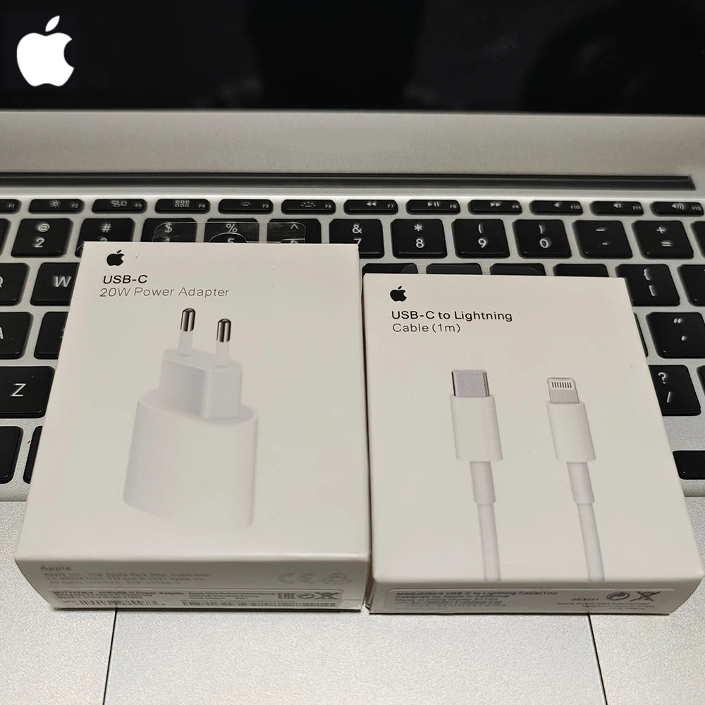 2026 Original 20W USB-C Power Adapter For iphone 17 16 15 mini Pro Max Type C fast charger for Apple Cable for iPhone 14 13 Plus