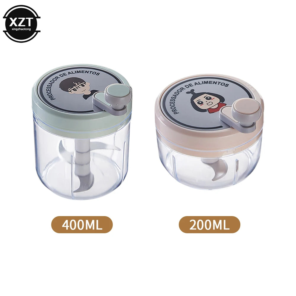 400ML 3/2 Blades Multifunction Manual Garlic Mincer Vegetables Cutter Hand Shake Beating Garlic Chopper Masher Kitchen Gadgets