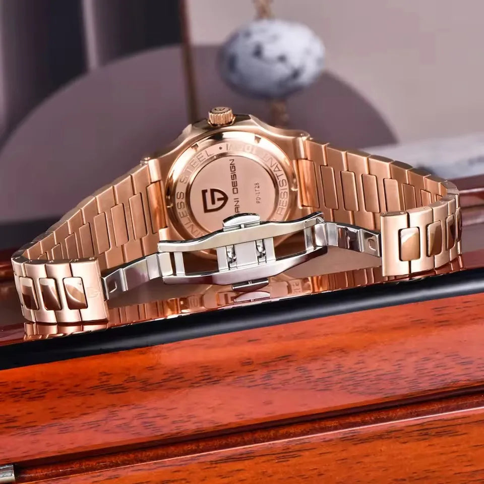 PAGANI DESIGN New Rose Gold Sport Elegance Mechanical Watch Sapphire Luminous Luxury Waterproof Men watch 316L ALL Steel Clock