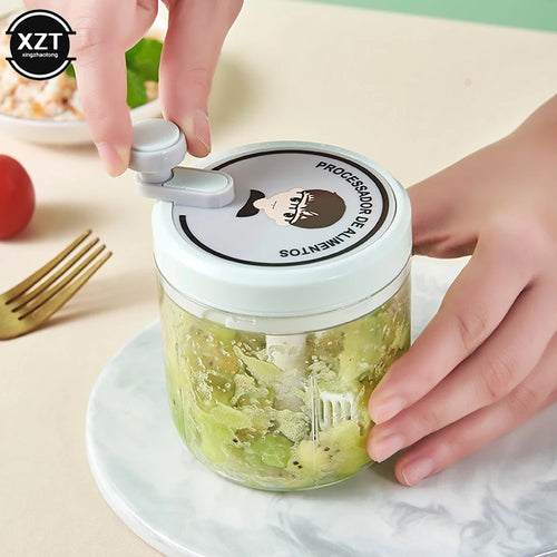 400ML 3/2 Blades Multifunction Manual Garlic Mincer Vegetables Cutter Hand Shake Beating Garlic Chopper Masher Kitchen Gadgets