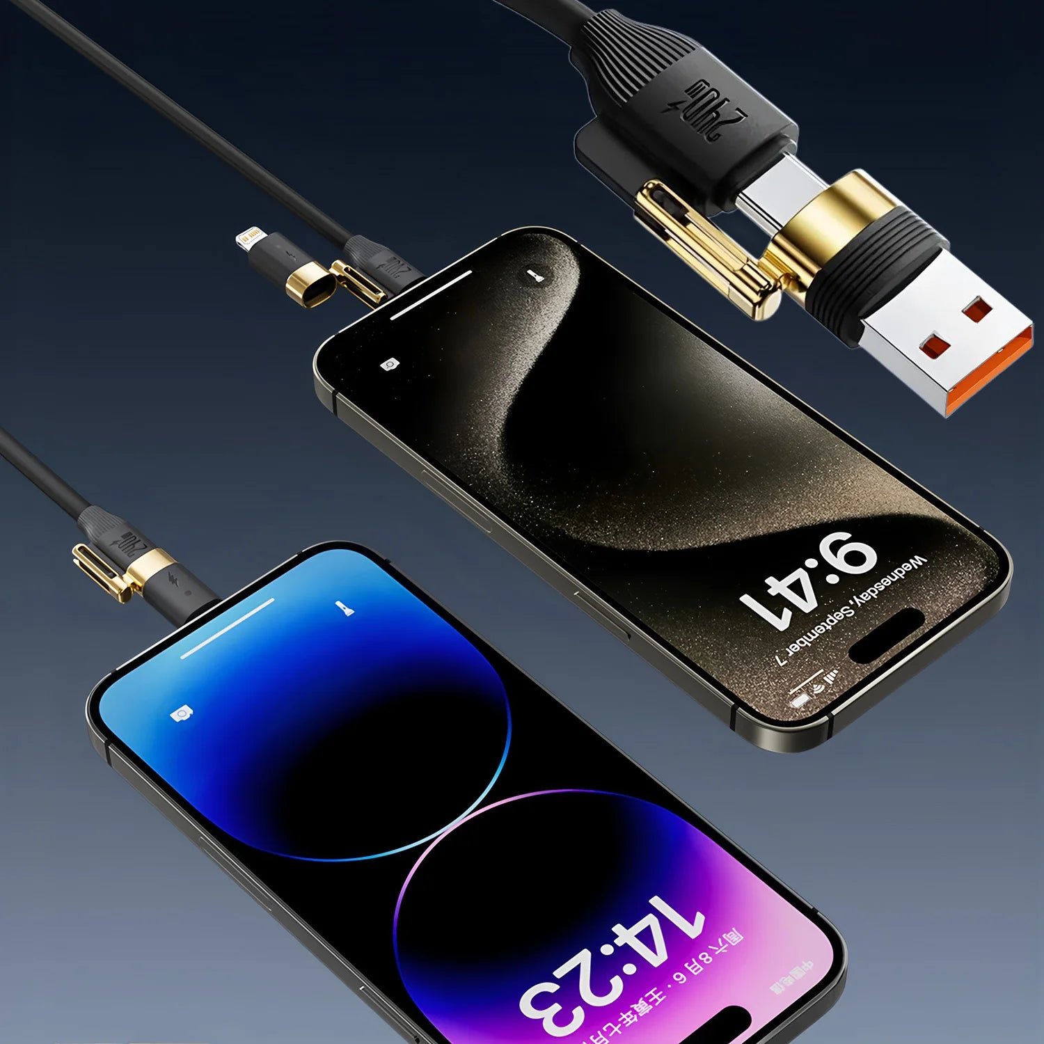 240W 4-in-1 Fast Charging Data Cable Type-C To Type-C Zinc Alloy Cable For iPhone15 Samsung Huawei Xiaomi