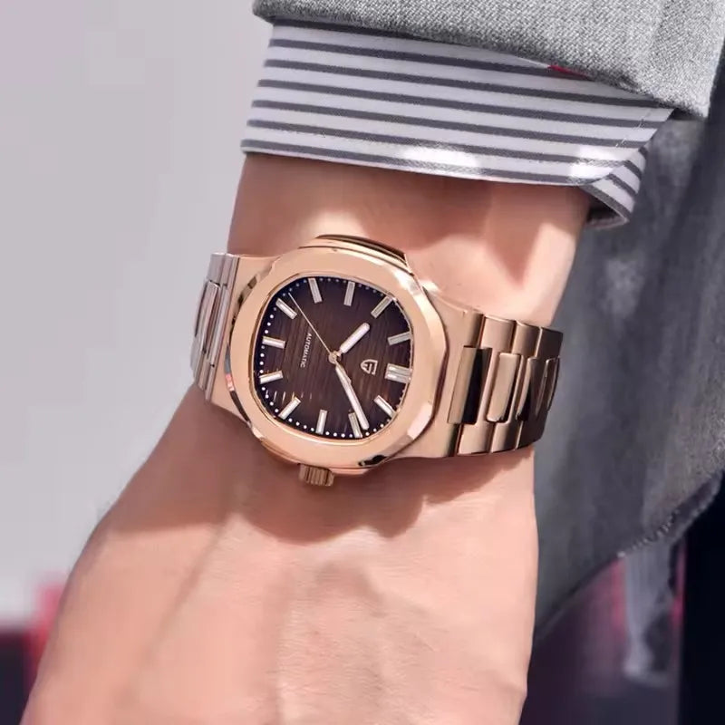 PAGANI DESIGN New Rose Gold Sport Elegance Mechanical Watch Sapphire Luminous Luxury Waterproof Men watch 316L ALL Steel Clock