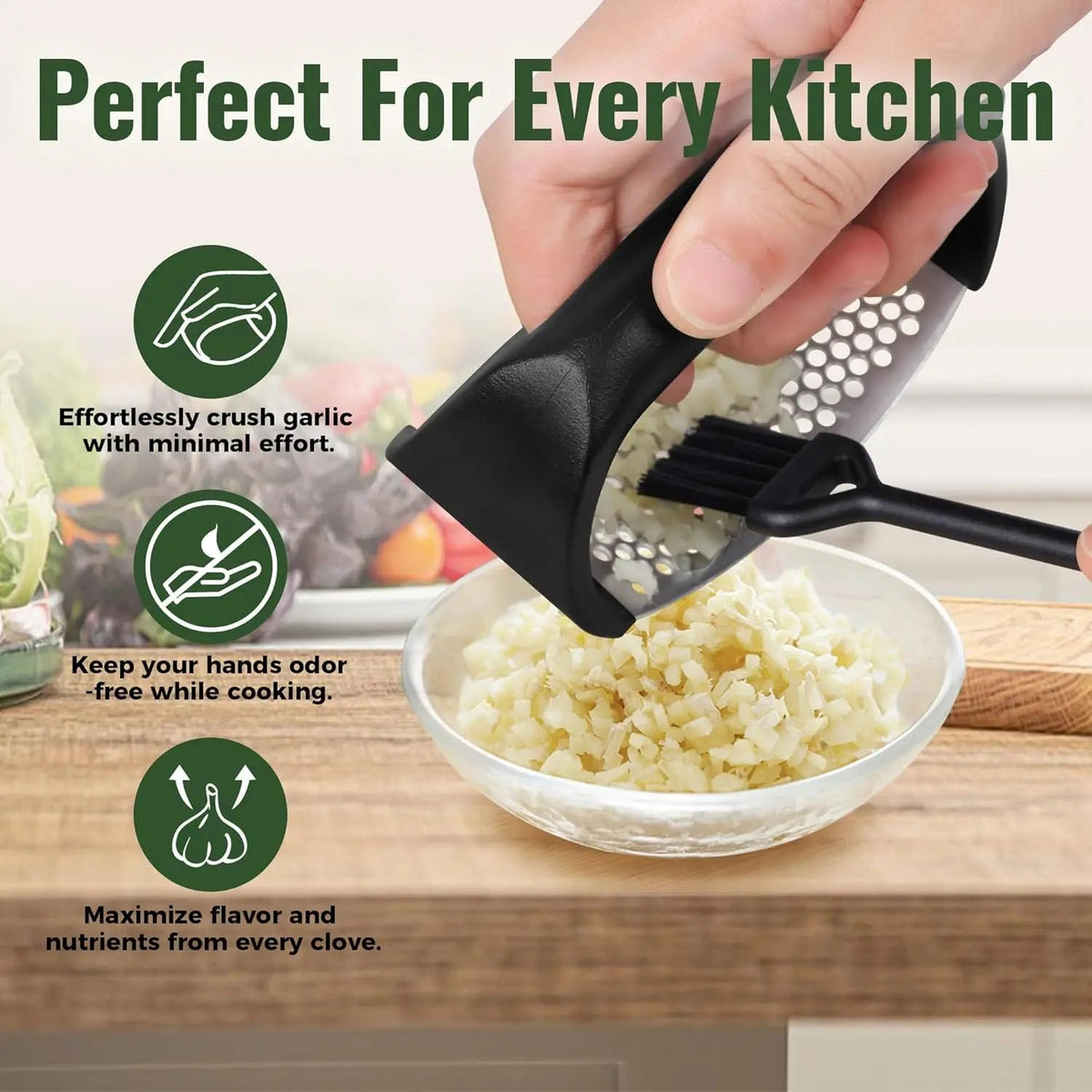 Garlic Press Rocker Stainless Steel Garlic Mincer And Garlic Crusher