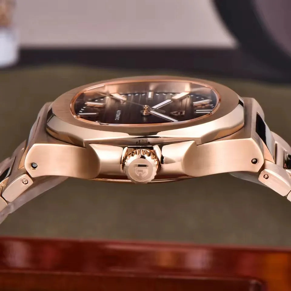 PAGANI DESIGN New Rose Gold Sport Elegance Mechanical Watch Sapphire Luminous Luxury Waterproof Men watch 316L ALL Steel Clock