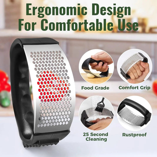 Garlic Press Rocker Stainless Steel Garlic Mincer And Garlic Crusher