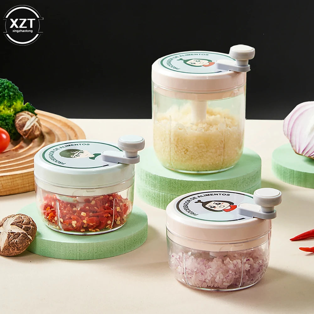 400ML 3/2 Blades Multifunction Manual Garlic Mincer Vegetables Cutter Hand Shake Beating Garlic Chopper Masher Kitchen Gadgets