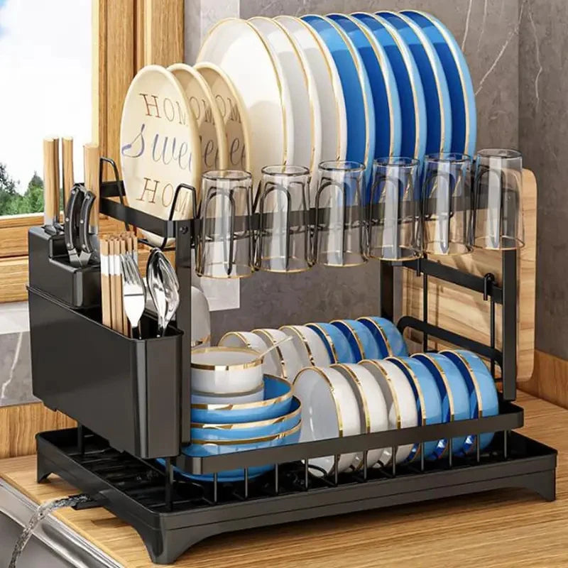 Dish Rack Kitchen Storage Organizer for Bowls Plates Snap On Design