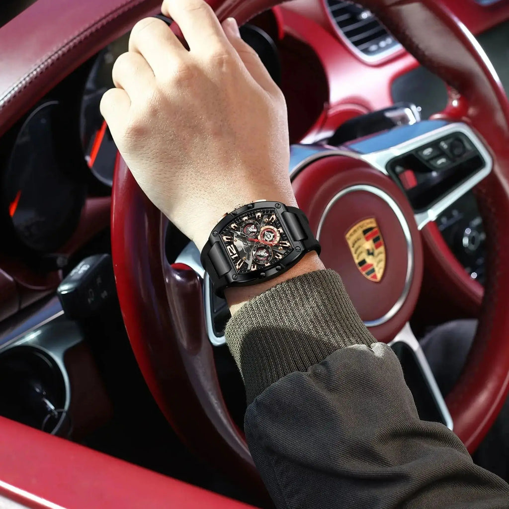 POEDAGAR Luxury Watches For Men Sport Casual Waterproof Luminous Date Man Wristwatch Chronograph Quartz Silicone Men Watch Reloj