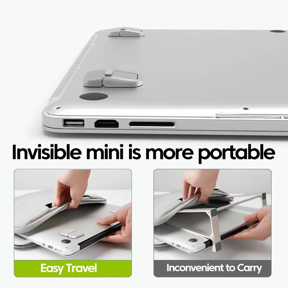 Elough Self-Adhesive Laptop Stands Adjustable Invisible Folding Computer Mount For Macbook Notebook soporte para laptop stand
