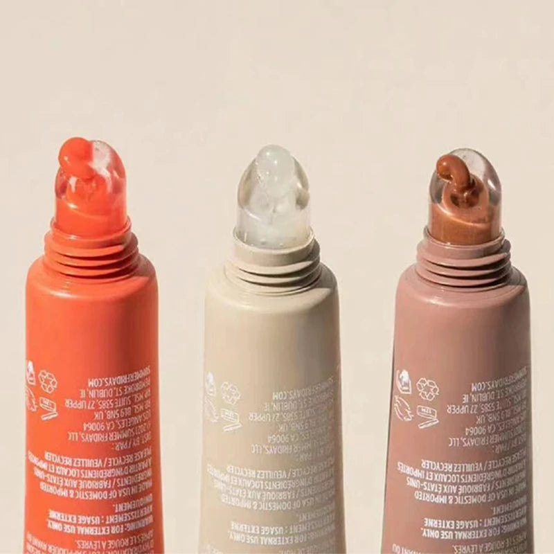 Summer Friday's Vanilla Beige Lip Balm Moisturizing Transparent Lipstick Set Smooth Soft Tube Mirror Lip Gloss Lip Makeupv