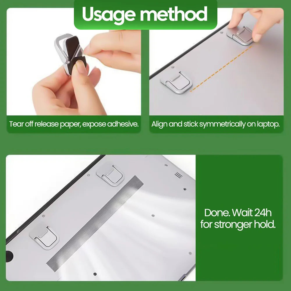 Elough Self-Adhesive Laptop Stands Adjustable Invisible Folding Computer Mount For Macbook Notebook soporte para laptop stand